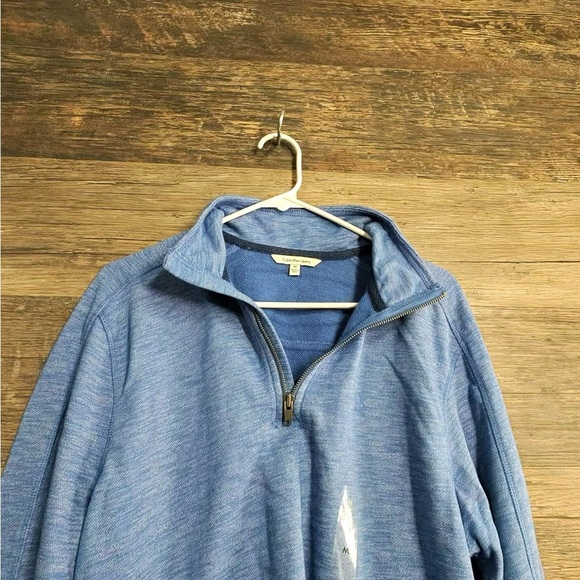 Calvin Klein Jeans Heather Blue Quarter Zip-Up Sweater - Picture 6 of 9